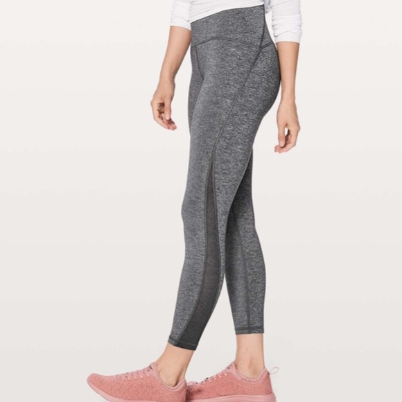 lululemon Train Times 7/8 Pant 25" Heathered Black Size 4 - Picture 3 of 8